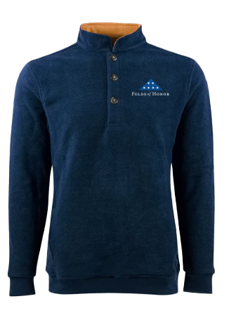 Straight Down Placket Pullover - Navy
