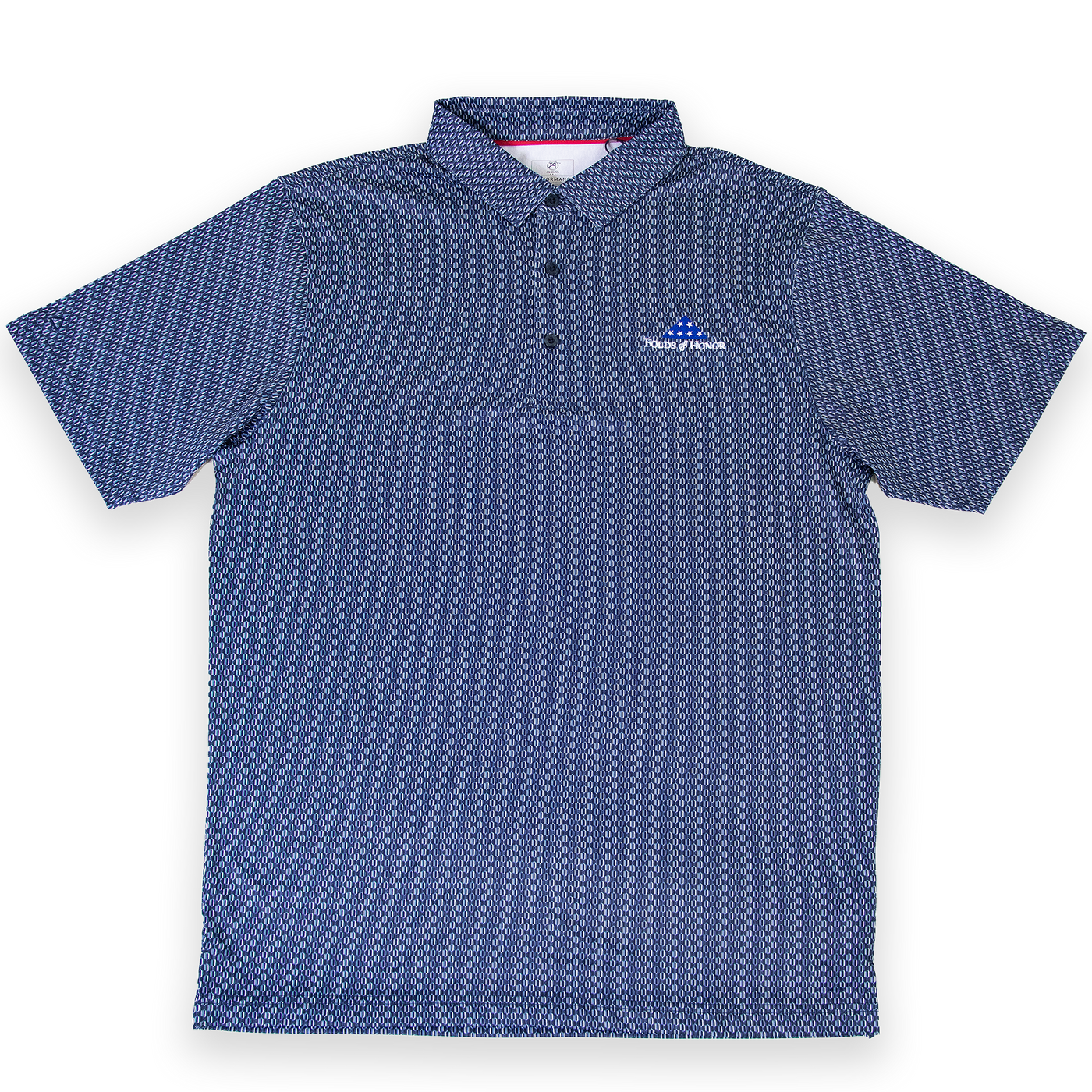 Ahead FORD Recycled Geo Mini Print Polo - Navy