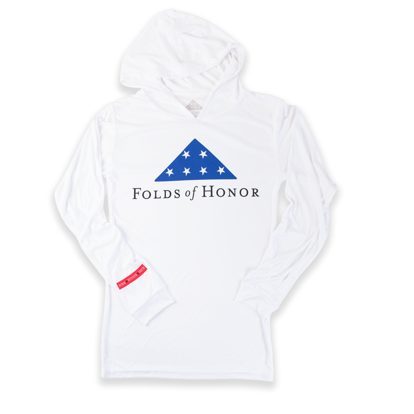 Folds of Honor Long Sleeve Hooded UV T-Shirt - White