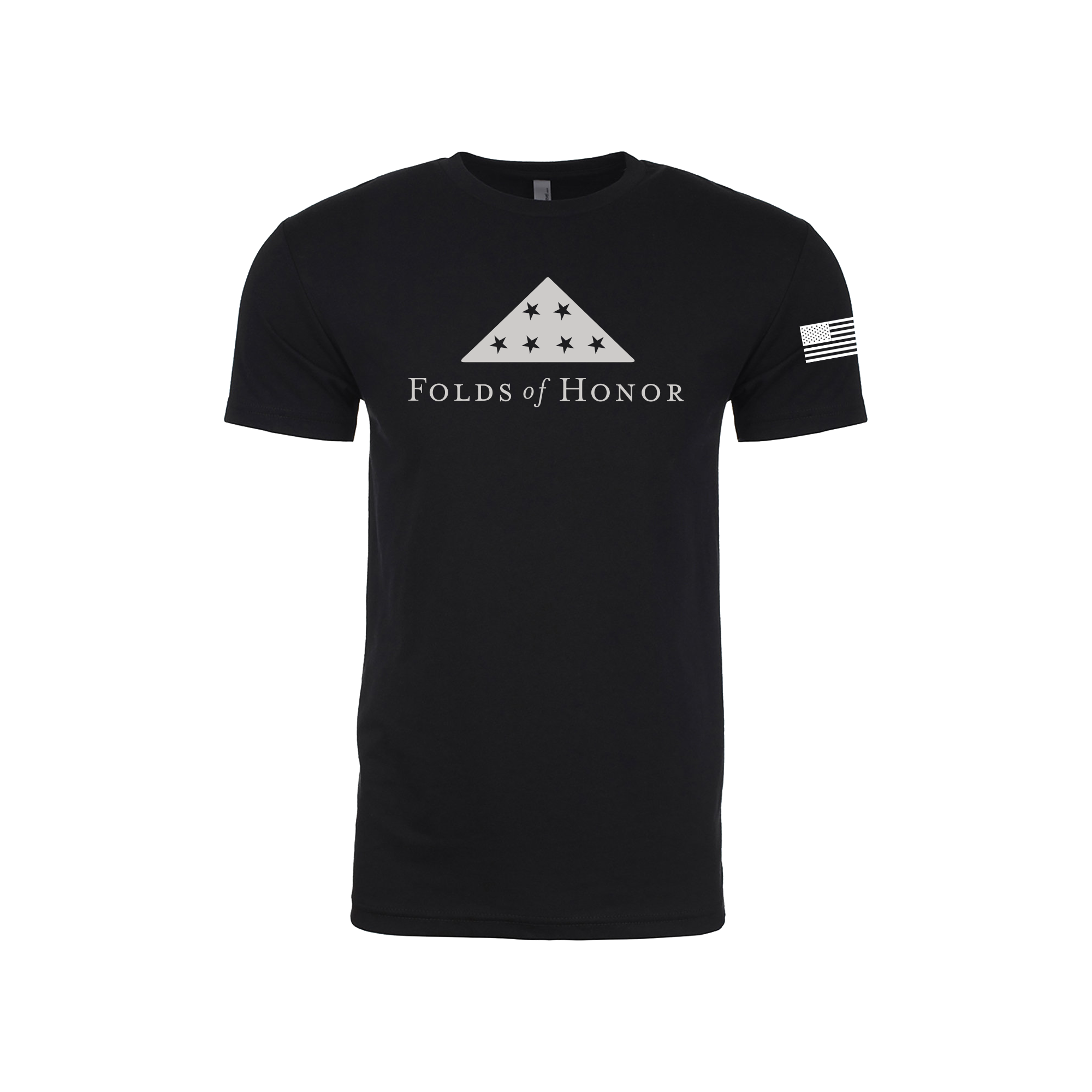 Logo T Shirt Black And Grey Folds Of Honor   APU001BK 300 Front 