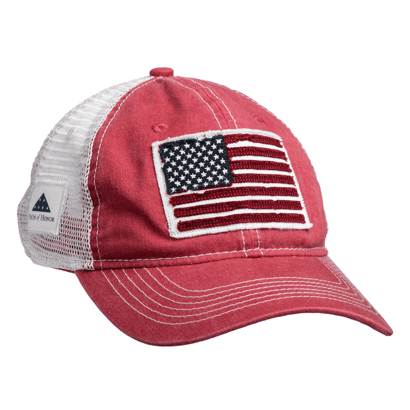 Red Denim Rag Flag Hat